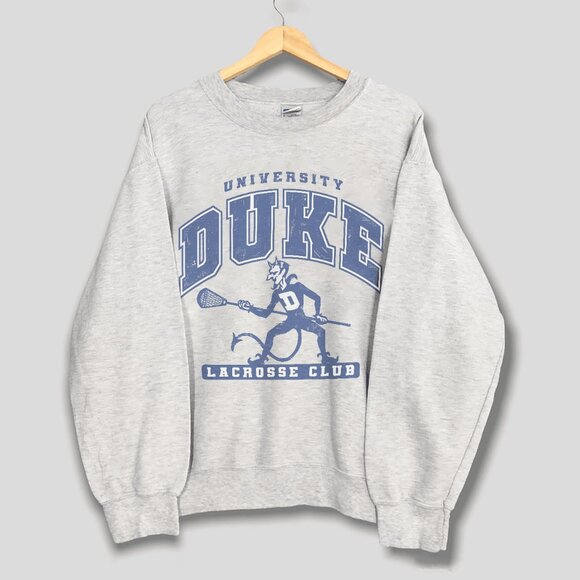 Vintage Duke University Unisex Sweatshirt, Duke Lacrosse Club, Duke Blue Devils - Picture 1 of 2